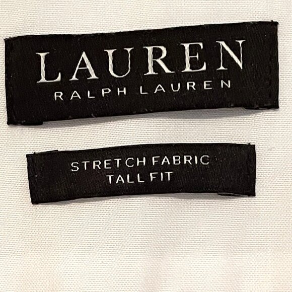 Men's White "LAUREN" BY Ralph Lauren Button Down Dress Shirt - Picture 2 of 4